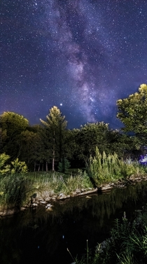 The milky way over a creek in Central PA OC