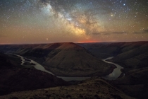 The Milky Way over a river bend in Oregons High Desert  dreamcapturedimages