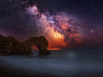 The Milky Way over Durdle Door Dorset England Photo By Kevin Ferrioli