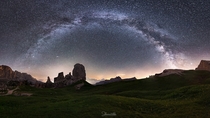 The Milky Way over the Dolomites Italy 