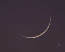 The moon and Venus from tonight composite - Size are correct but distance NOT 