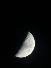 The moon from my back yard unedited iPhone shot held to telescope