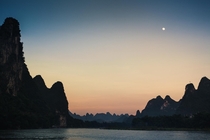 The Moon Over the Li River Xingping China 