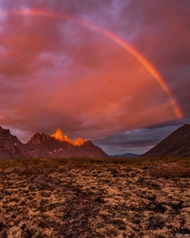 The most epic sunrise Ive ever woken up too - Tombstone Mountains Yukon Territory 