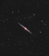 The needle galaxy is nearly  million light-years away Reddit user chucksastro used  hours of exposure time to capture this image from his backyard