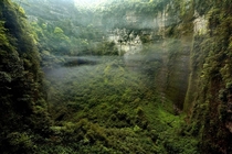 The Niubizi Tiankeng sinkhole Wulong County China 