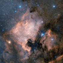 The North America Nebula  light years away and  light year radius