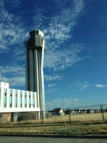The now abandoned air traffic control tower at the old Stapleton Airport Denver x