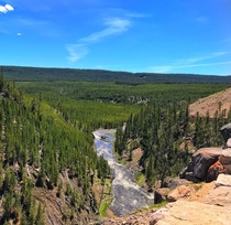 The other side of Gibbon Falls in Yellowstone National Park 
