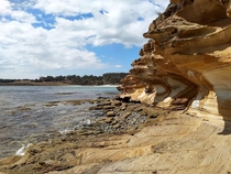 The painted cliffs at Maria Island Tasmania 