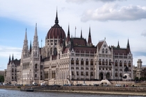 The Parliament building of Hungary in Budapest as seen from the Danube 