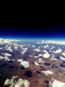 The plains of West Texas taken through an airplane window 