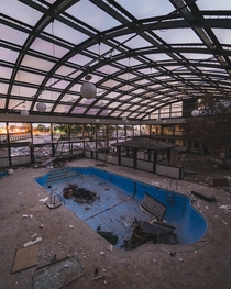 The Pool inside a Half Demolished Hotel