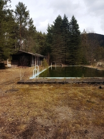 The pool of an abandoned Nazi-Childhome Sanatorium Wienerwald in austria 