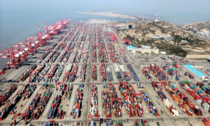 The Port of Shanghai is the biggest port in the world based on cargo throughput