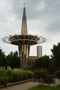 The Prayer Tower designed by architect Frank Wallace and built in  at Oral Roberts University in Tulsa Oklahoma