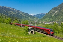 The railway line across the Tauern mountains Austria