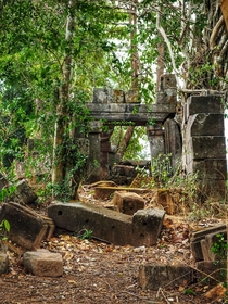 The remains of a temple in north western Cambodia