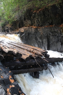 The remains of a  year old logging dam in northern MN 