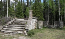 The remains of the church in Bankhead Alberta