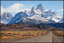 The road to Monte Fitz Roy Patagonia on the Argentina-Chile border 