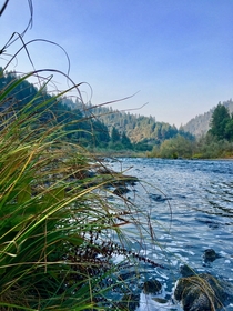 The rouge river on a smoky day in Oregon 