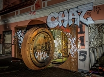 The same abandoned bank vault I posted earlier but from the outside