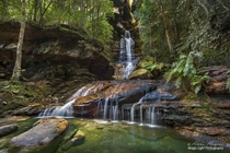 The serene and beautiful Empress Falls in The Valley Of The Waters in The Blue Mountains New South Wales Australia 
