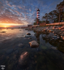 The Shepelevo Lighthouse Gulf of Finland Russia by Sergei Degtyarev 