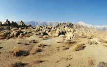 The Sierra Nevada Range and Mount Whitney from the Alabama Hills California 