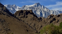 The Sierra Nevadas in the background with the Alabama Hills in foreground  x  