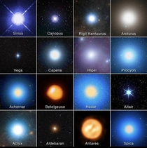 the sixteen brightest stars of the night sky