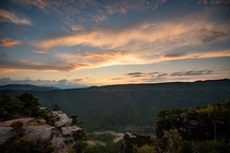 The sky just after sunset over Linville Gorge 