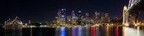 The skyline of Sydney at night 