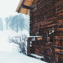 The smallest library in the swiss alps 