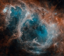 The Soul Nebula in infrared light taken by the Herschel Space Telescope The image spans about  light-years