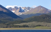 The southern-most Andes Mountains seen from Beagle Channel 