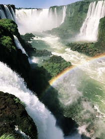 The spectacular Iguaz Falls on the border of Argentina and Brazil 