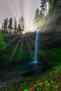 The spectacular South Falls at Silver Falls State Park Oregon 