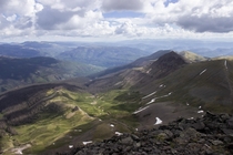 The stunning San Juan Mountains in Colorado as seen from the summit of Rio Grande Pyramid 