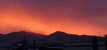 The sunrise from the Salt Lake Valley