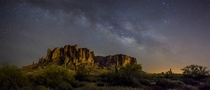 The Superstition Mountains Arizona am last night 