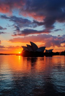 The Sydney Opera house at sunrise 