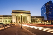 The th Street Station in Philadelphia PA is considered one of the last remaining grand train stations in the USA Built between  and  it was designed by Graham Anderson Probst and White with a neoclassical exterior and art deco details inside