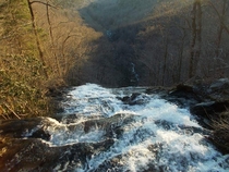 The top of Amicalola Falls right before sunset 