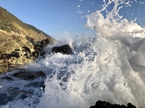The Torrent of Waves Crashing Mill Creek picnic area Big Sur CA 