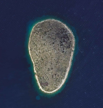 The uninhabited island of Baljenac in the Adriatic Sea Uninhabited except for a -mile network of low stone walls Built by residents of a nearby island to separate crop fields and vineyards