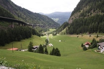 The viaduct of Austrian motorway A on Brenner Pass 