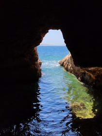 The view from the Cave of Philoctetes Lemnos Greece 