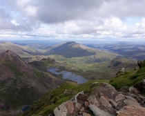 The view from the peak of Snowdon Wales 